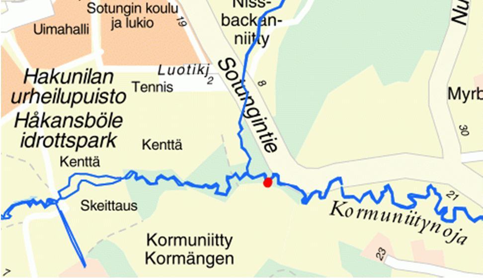 ekologinen tila on tyydyttävä, tosin Itä-Hakkilanojan ekologinen tila on ollut selvästi Kormuniitynojan tilaa huonompi (ero muodostui pohjaeläinindeksin ja hydrologismorfologisen tilan eroista).