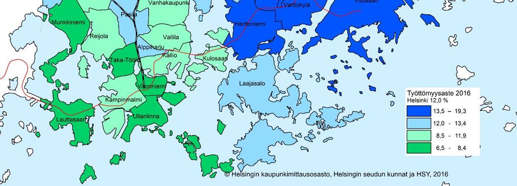 2016 LOPUSSA TYÖTTÖMYYSASTE %