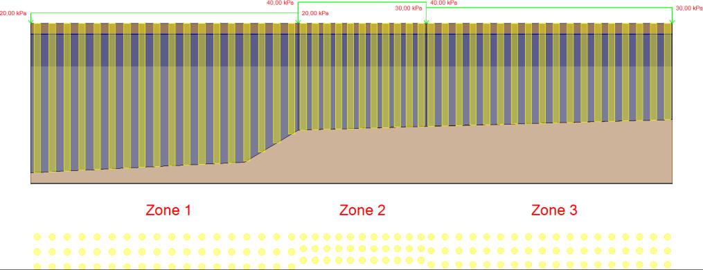 Pilarointivyöhykkeitä on kolme ja niissä vaikuttaa erisuuruinen kuorma mistä johtuen myös pilareiden keskeltä keskelle välit ovat erisuuruisia. 11