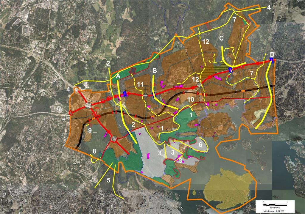 Östersundomin yleiskaavaehdotuksessa toteutuvat tärkeimmät maakunnalliset ekologiset yhteydet, ja ne ovat osoitettu yleiskaavaehdotuksessa neljänä ekologisena yhteytenä (Kuva 14, yhteydet A-D).