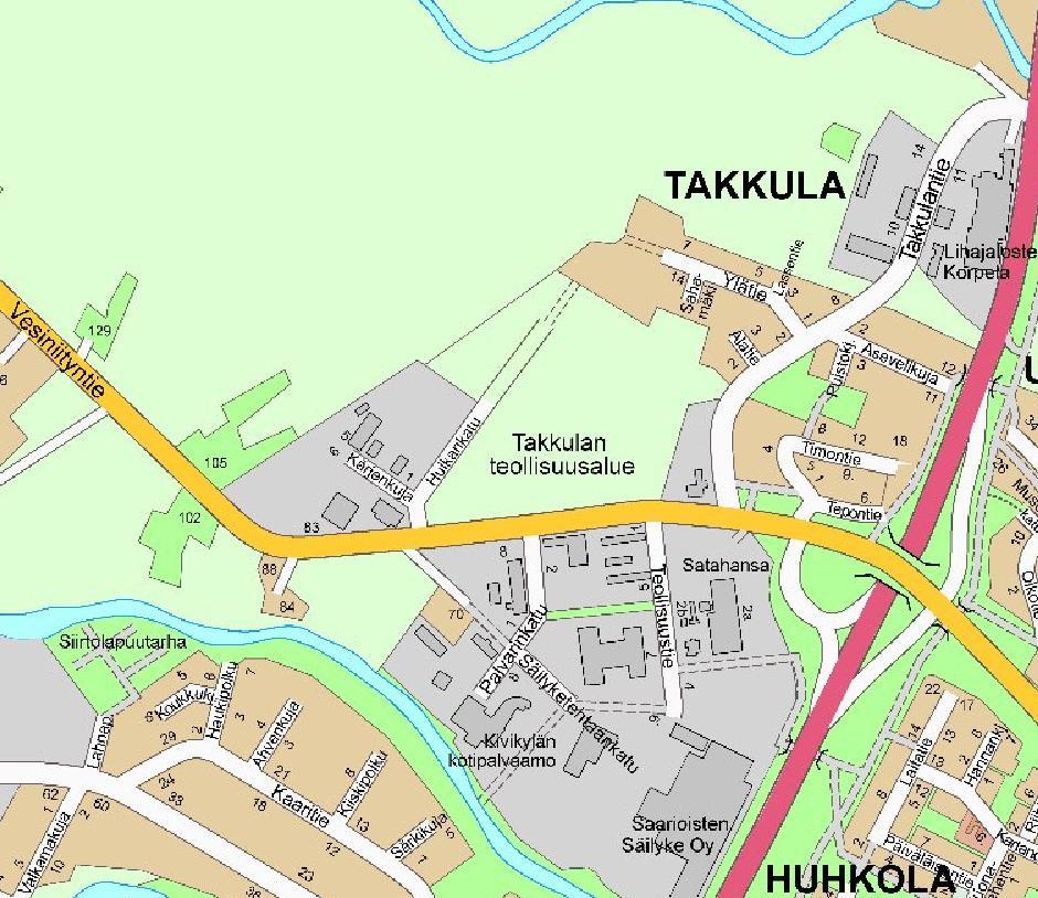 Teollisuusalueen laajentaminen ja osittain vanhan asemakaavan tarkistaminen Vesiniityntien ja Huikankadun tuntumassa sekä kumottavan asemakaavan (vanha rakennuskaava) osuus yhden rakennuspaikan