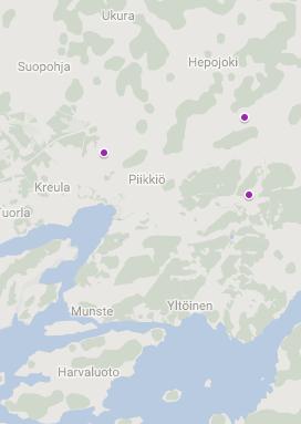 Esimerkki keräilyreittien