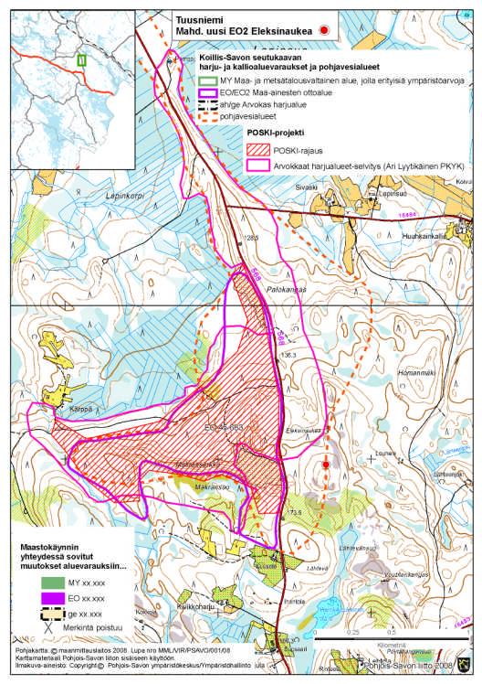 64 Mäkränsärkkä Koillis-Savon seutukaavassa ottoalueena EO 45.683 sekä POSKI-projektissa määritelty soveltuvaksi ottotoimintaan. Alueella ottotoimintaa.