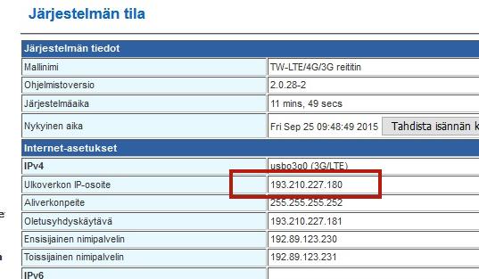 TW- LTE REITITIN: GRE- OHJEISTUS GRE- yhteys kahden laitteen välille HUOM!