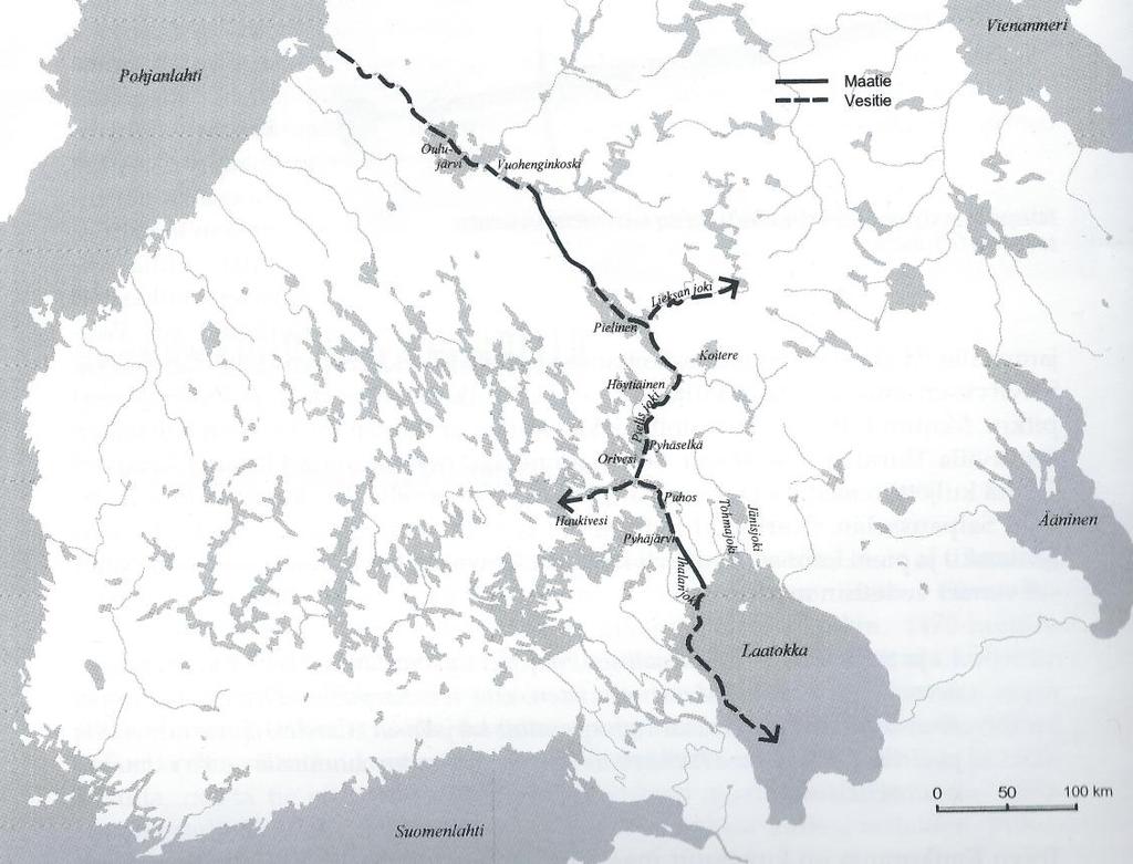 1 RÄÄKKYLÄN LIIKENTEELLINEN ASEMA Osa I: LIIKENNEVERKOSTON KEHITYS Menneinä vuosisatoina Rääkkylän liikenteellinen asema oli erittäin hyvä.