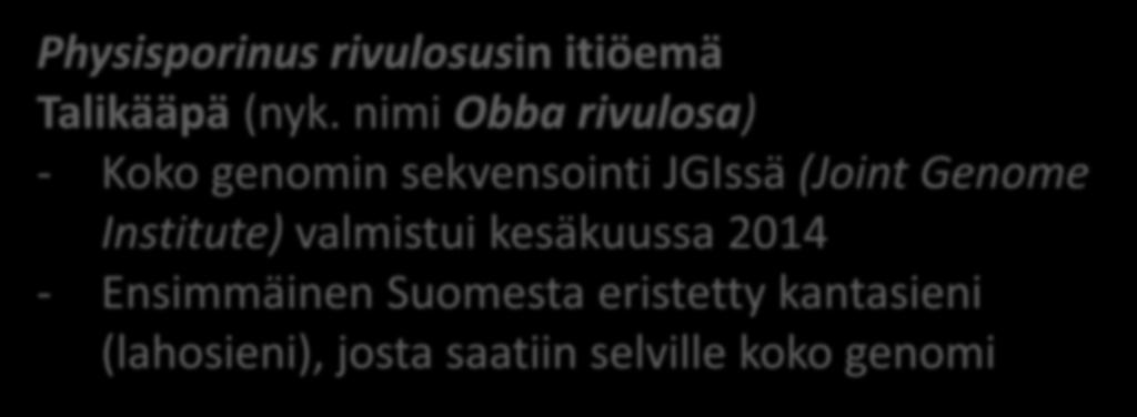 JGIssä (Joint Genome Institute) valmistui