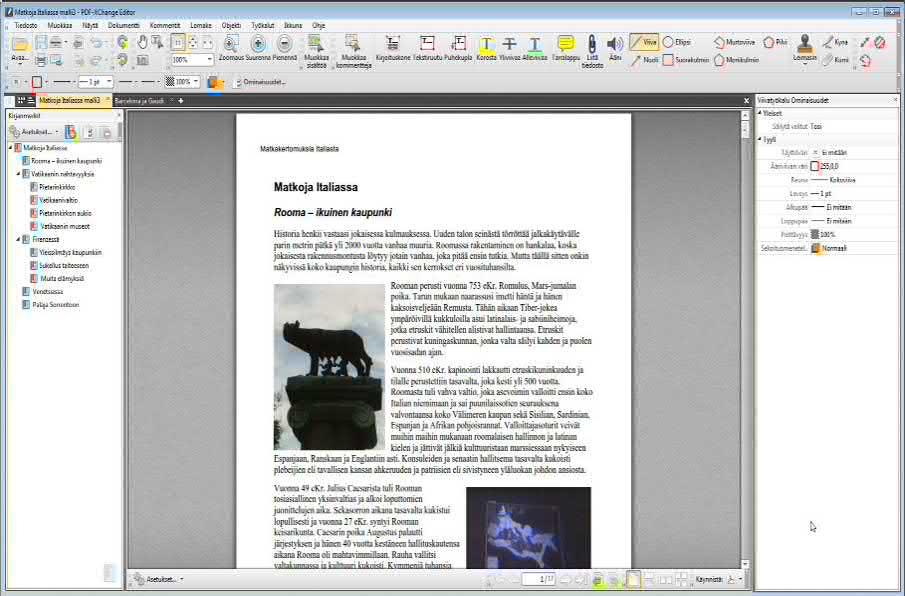 68 PDF-XChange ja Editor Plus 6.0 PDF-XChange Editor PDF-tiedostojen katselu ja muokkaus 1 Perusteet 1.
