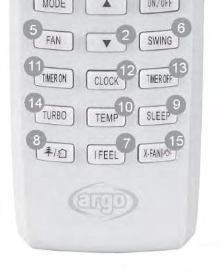 SWING painike 7. I FEEL painike 8. HEALTH/AIR painike 9. SLEEP painike 10. TEMP painike 11.