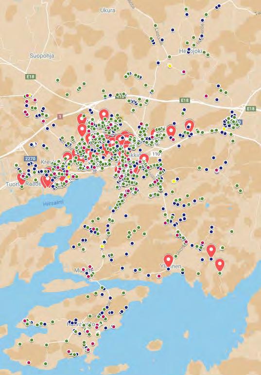 Keräilyreittien mallinnus ja tarkasteluperiodi Nykytilanteen ja kunnan järjestämän jätekuljetusten keräilyreitit muodostetaan tyhjennysvälitietojen pohjalta samoin perustein.