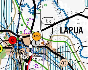 8 Yleiskaava Lapuan kaupungin Keskustan yleiskaava on hyväksytty kaupungin-valtuustossa 17.9.2001. Yleiskaava on oikeusvaikutteinen. Kaavassa on mm.