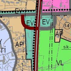 Yleiskaavassa kumottavalle kaava-alueelle AP pientalovaltaiset alueet, EV suojaviheralue, L liikennealue ja VP puistoalue.