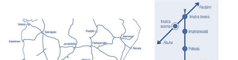 8 1 Johdanto 1.1 Tarkastelualue 1.1.1 Rataosuudet Luumäki Imatra ja Imatra Imatrankoski Rataosa Luumäki Imatra on 66 km pitkä sähköistetty yksiraiteinen rataosa.