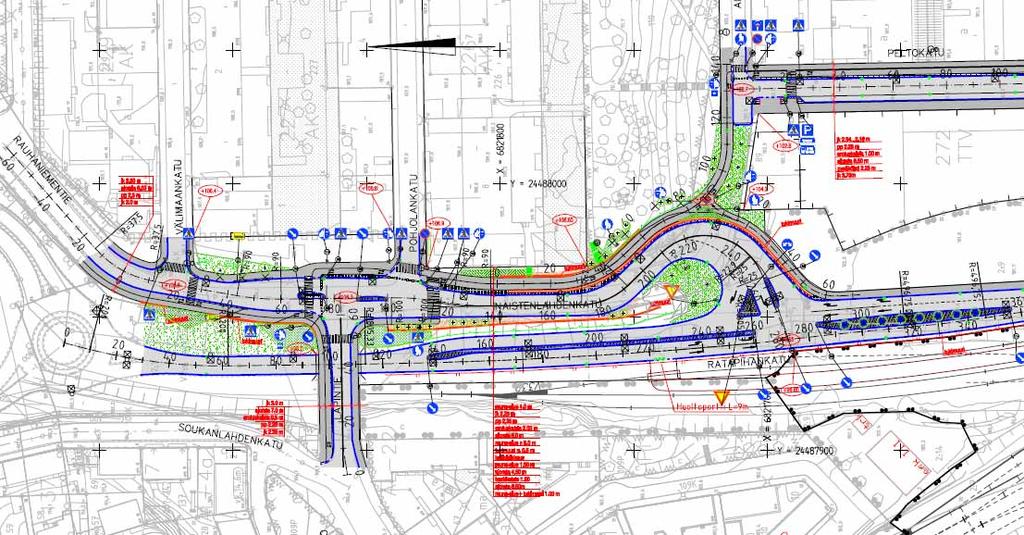 Ratapihankatu Katusuunnitelma välillä Naistenlahden liittymä Väinölänkatu sekä