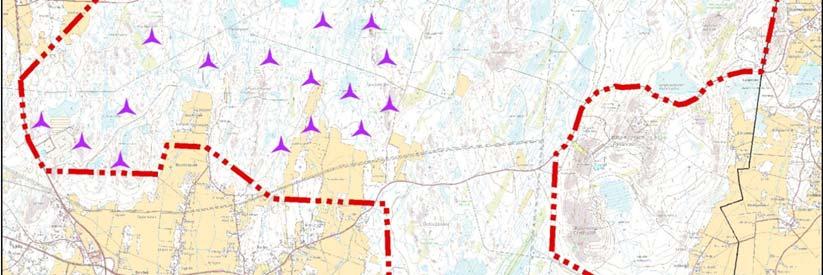 Vaihtoehdossa 1 sähkönsiirto toteutetaan ilmajohdoin (2*110kV) samoihin sähköpylväisiin CPC Finland Oy:n kanssa (Kuva 8).