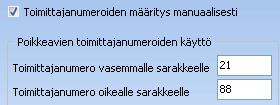 kyseisen vertailurivin. Luentaruudussa on tärkeä valinta, joka liittyy tilanteeseen, että tuotteilla on jo hälytysrajat, ja näitä tuotteita liitetään tuotetyyppeihin.