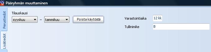Esimerkiksi aloitetaan ryhmittely numeroilla 100,200,300, jotta voidaan myöhemmin perustaa väliin ryhmiä 101, 102 jne. Pääryhmän toimittaja.