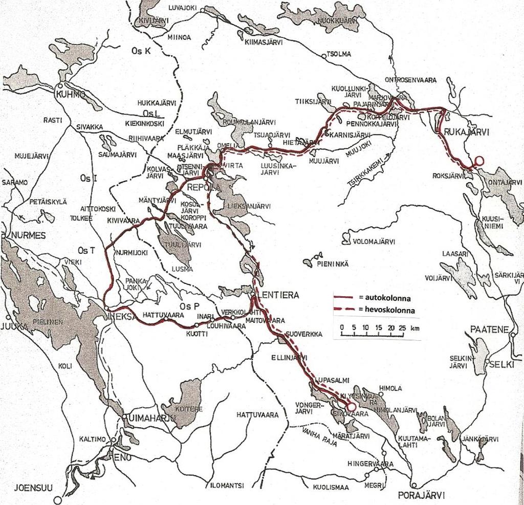 Komppania jakautuu Klyyssinvaaraan ja Tahkokoskelle 8.7.44 Yksikkö sai käskyn, jonka mukaan II-joukkue ja toim.joukkue irroitetaan ja siirretään Klyysinvaaraan Er.P7:lle alistettuna.