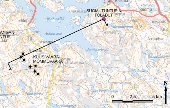 Viereisen kuvan (kuva 189) maastopoikkileikkauksen leikkauskohta. Kuva 189.