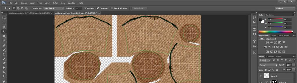 20 reunoja. Kun tulokseen ollaan tyytyväisiä, voidaan 2D-kuva renderöidä 3ds Maxista valitsemalla Tools - Render UVW Template.