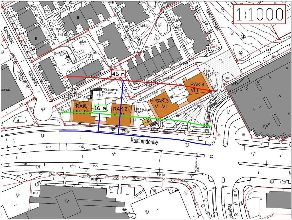 Ilmanlaatuselvitys 5 Kuva 1. Liikennemäärien mukaiset minimi- ja suositusetäisyydet asuinrakennuksille (Lähde: Arkkitehtitoimisto Petri Rouhiainen Oy).