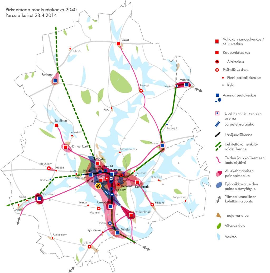 Pirkanmaan maakuntakaavasta 2040, perusratkaisut 28.4.2014 3.2.1.2 Yleiskaava Tampereen kantakaupungin 12.12.2000 vahvistetun yleiskaavan mukaan alue on teollisuus- ja varastoaluetta (T).