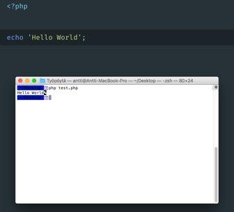 Hello World! 33 PHP:n tlkattava oss alkaa <?