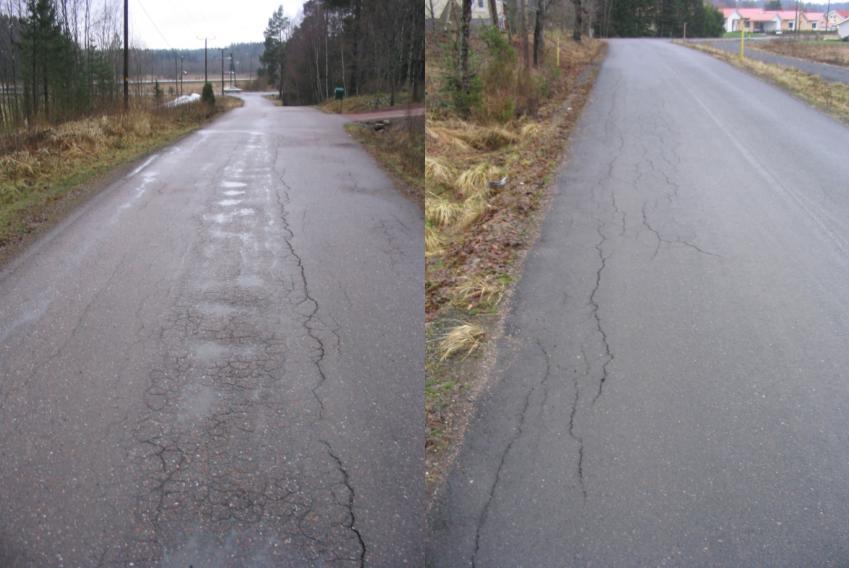 38 Hiiskanaukeantie, Viipurintie ja Formaalintie. Oheisissa kuvissa on Laikkakujan ja Untolantien verkkohalkeamia. Kuva 20. Verkkohalkeamia. 4.4.2.5 Muut huomioitavat asiat Muita huomioituja asioita olivat mm.