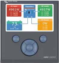 Victron akkumonitorit Color Control GX monitori Color Control kokoaa esim. BMV-näyttöjen tiedot yhteen ja antaa siten selkeän kuvan järjestelmän toiminnasta.