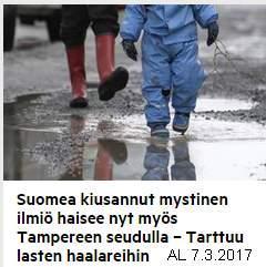 ILTALEHTI: Ympäri Suomen havaittu kuvottavaa, ulostetta muistuttavaa hajua Perjantai 2422017 klo 1120