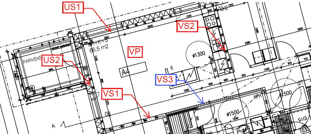 23 Kuva 8 Rakennetyypit vastaanottotilan A4 pohjakuvassa 5.1.3 ACO-seinän asennus ja liittymädetaljit ACO-seinän liittymädetaljit on esitetty liitteessä 5.