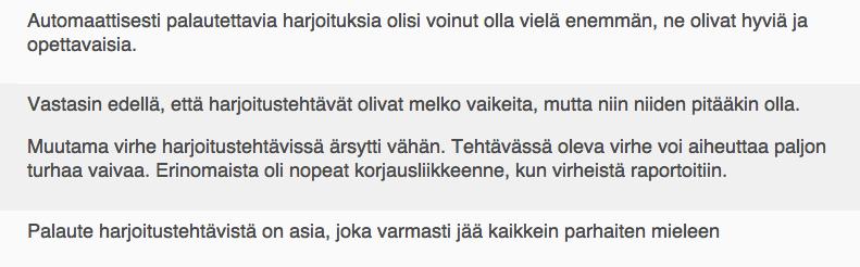Opiskelijapalaute>a