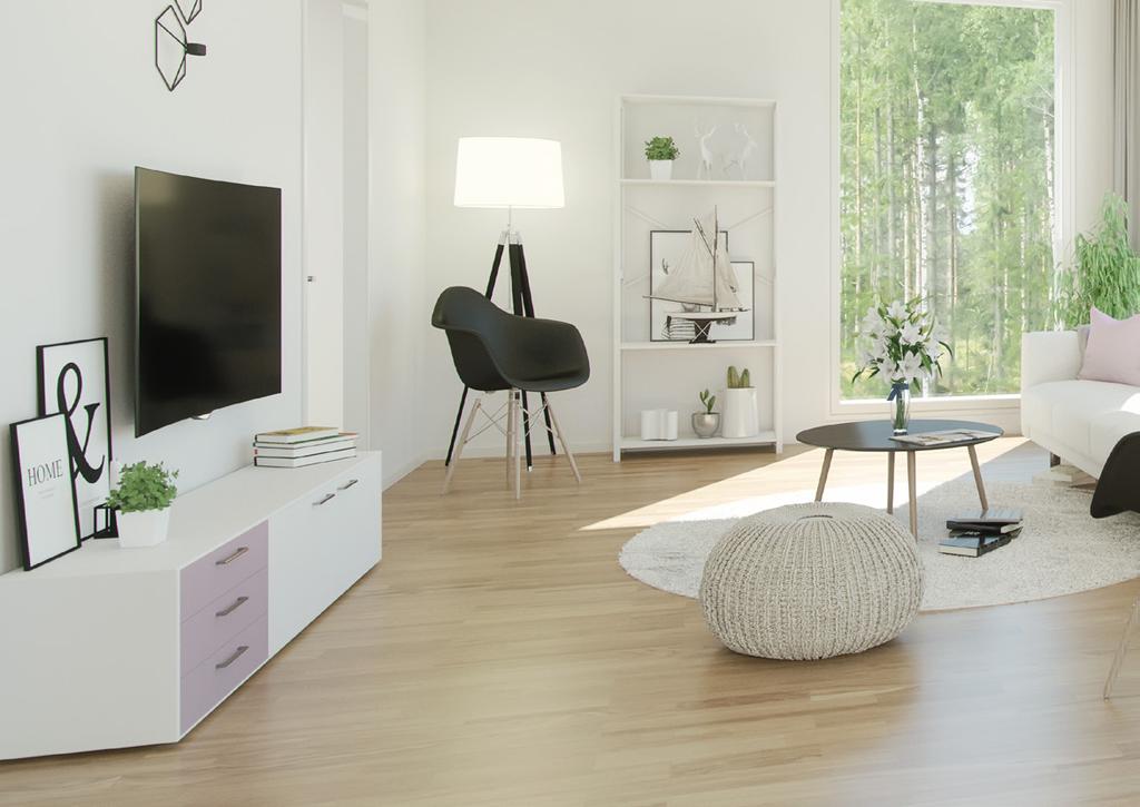 Havainnekuva on asunnosta E15, 3 h + k + s, 62,5 m 2.