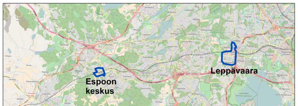 2 Maksullisen pysäköinnin kokeilualueet 2.1 Kokeilualueiden määrittäminen Pysäköinnin maksullisuuden kokeilualueet ovat Tapiola, Matinkylä ja Leppävaara.