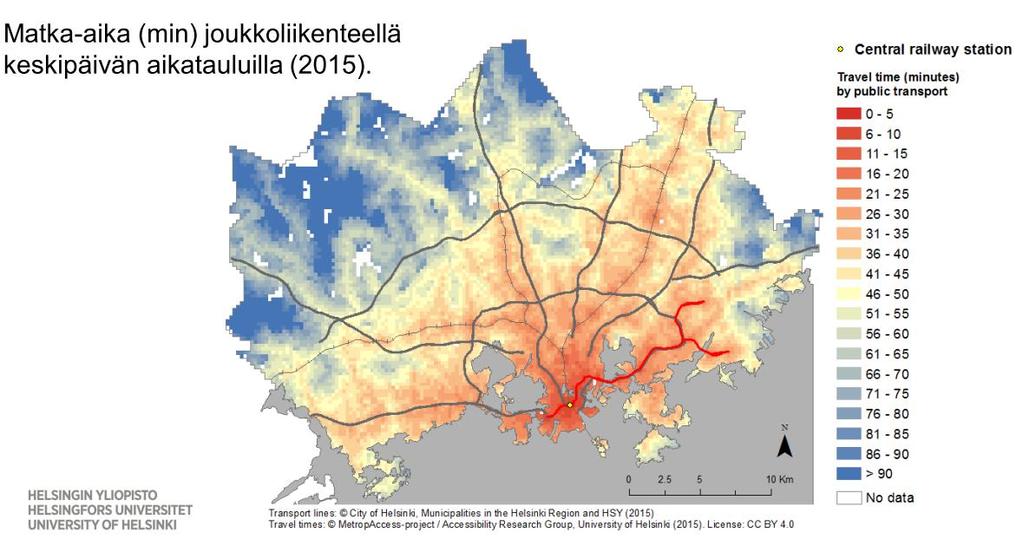 taloudellisten vaikutusten arviointi 14 Helsingin seudun kokopäivätöissä käyvillä asukkailla kului vuonna 212 arkivuorokautena liikenteessä keskimäärin 8 minuuttia (HSL 213).