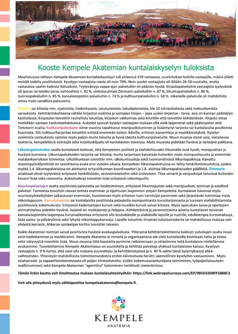 Kempeleen kunta Kunnantalo Asemantie 1 PL 12, 90441 Kempele Puh: 08 5587 2200 Fax: 08 554 8298 kempele@kempele.