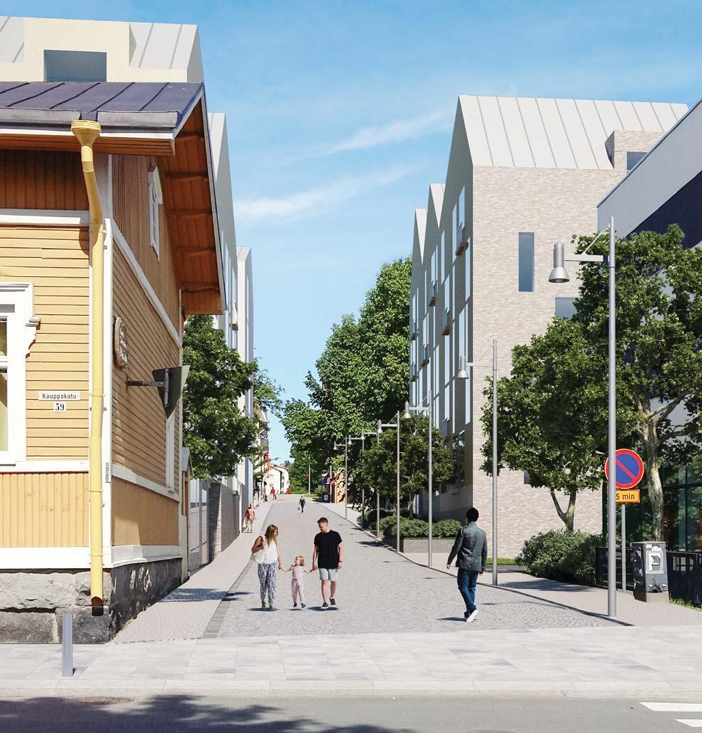 päätysutoj sekä tätä kutt muutelumhdollisuuksi jtkosuuitteluss. Pohjrtkisut edustvt hyvää j vrmotteist sutosuuittelu. Mhdollisimm moelle suolle o trjottu äkymät yhteiselle korttelipihlle.