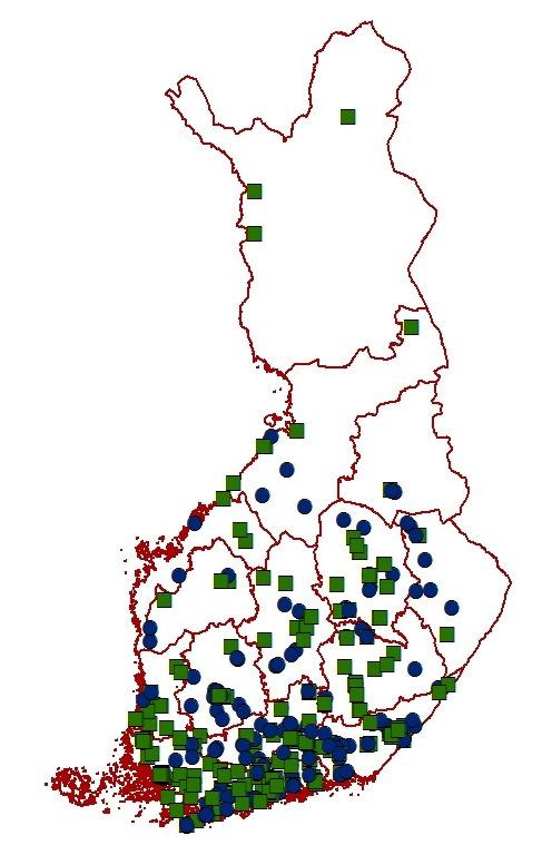 Tutkimuskohteiden jakautuminen priorisoinnissa (2016) TUOPPI-priorisoinnin A1- ja A2 luokkien toimialat KAIKKI A1 ja A2 kohteet TOP100 A1 ja A2 kohteet