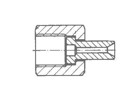 8.5 PUOLIVALMISTEITA PAINELÄHETTIMEN NIPPA - Kierre R ½ ulkok. / sisäk. - Materiaali AISI 316 - Tiiviste ø 26 / 21 x 2 mm - Pituus L = 65 mm MUUNNOSNIPPA - Kierre R ½ ulkok.