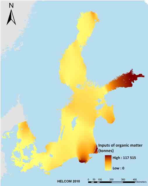 I. Johdanto Helcom 2010: Liuenneen eloperäisen aineksen (hiili) laskennallinen ihmisen aiheuttama kuormitus