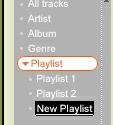 *Näytön ulkoasu vaihtuu käyttötarkoituksen mukaan. Soittolistojen luominen Luo uusi soittolista valitsemalla. Kirjoita tiedot New Playlist -valintaruutuun.