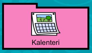 Etusivun vaaleanpunaiset kansiot Kalenteriin voidaan suunnitella tulevaa viikkoa ja sen avulla voidaan