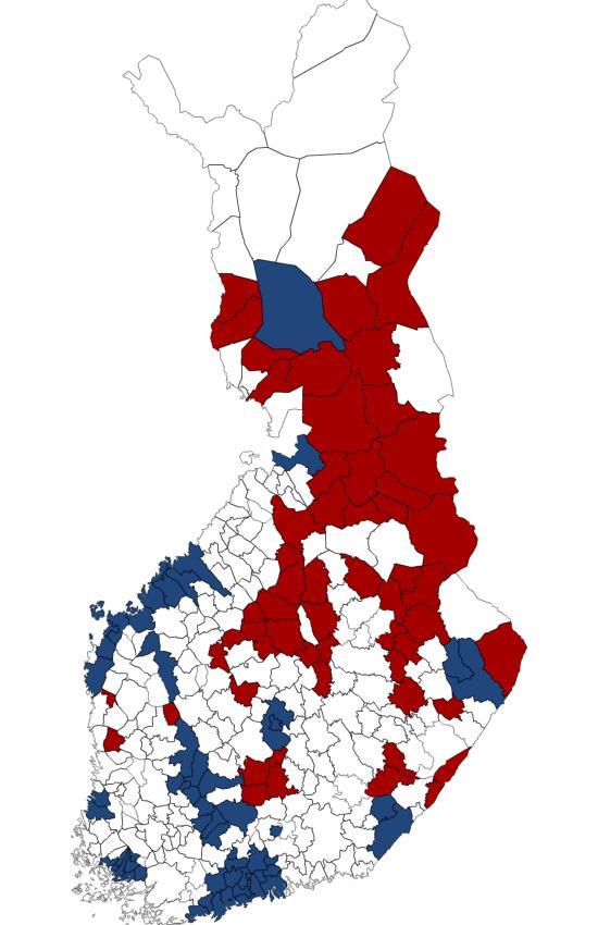 Manner-Suomen kuntien kuntopuntari DEMOGRAFIAN INDEKSI ELINVOIMAN INDEKSI KUNTATALOUDEN INDEKSI DEMOGRAFIAN INDEKSI (6 muuttujaa) Paras viidennes (60) Heikoin viidennes (60) ELINVOIMAN INDEKSI (6