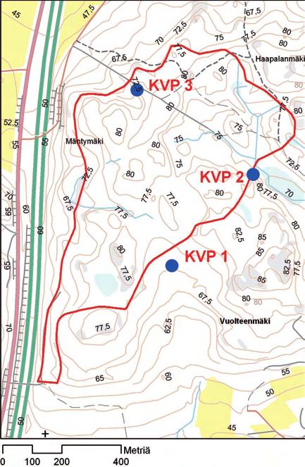 Kuva 5.12. Pohjaveden tutkimuspisteiden sijainnit.