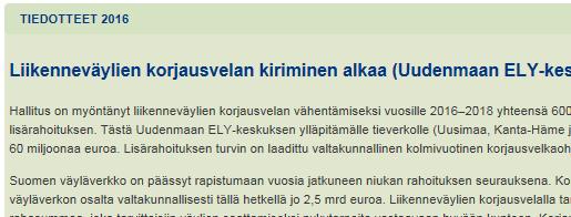 Tiestön korjausvelka ja elinkeinoelämän tukeminen