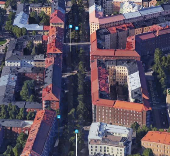 17 ja kapeissa katukuiluissa (kuva 11), joissa on suurin ruuhkautumisen vaara tai suuret liikennemäärät. Kuva 11. Mechelininkatu Helsingissä, katukuilu (Kuva Googlemaps 21.1.2017) 5 Ilmanlaatutilanteen arviointi 5.