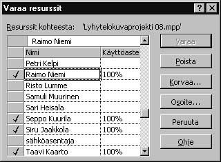 178 Microsoft Project 2000 Trainer " kallis resurssi halutaan korvata edullisemmalla " vähemmän pätevä resurssi halutaan korvata pätevämmällä " haluat ratkaista resurssien ylivarauksen manuaalisesti.
