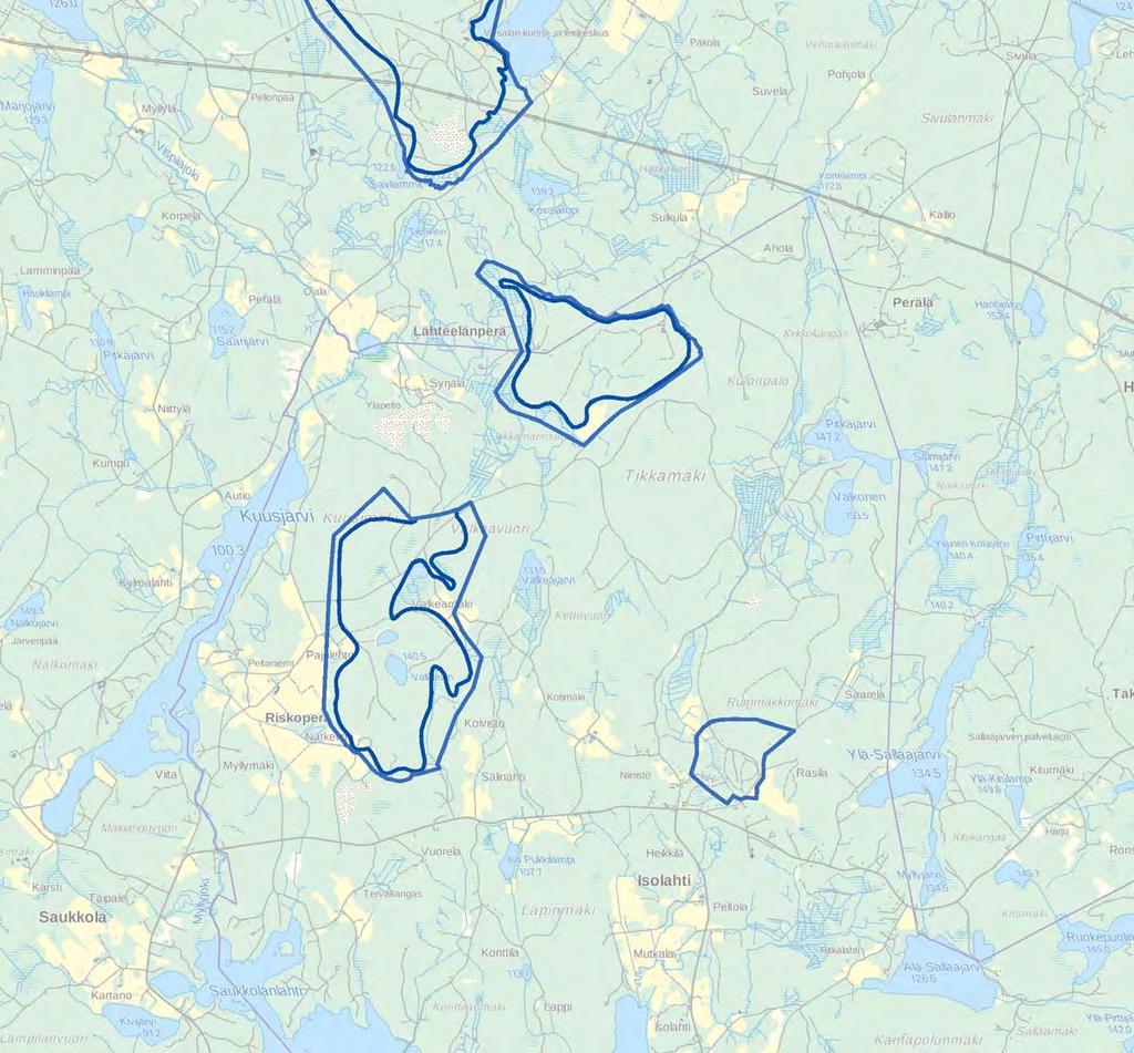 Tyyppi Pohjavesialueen raja Pohjavesialueen osa-alueen raja Pohjavesialueiden