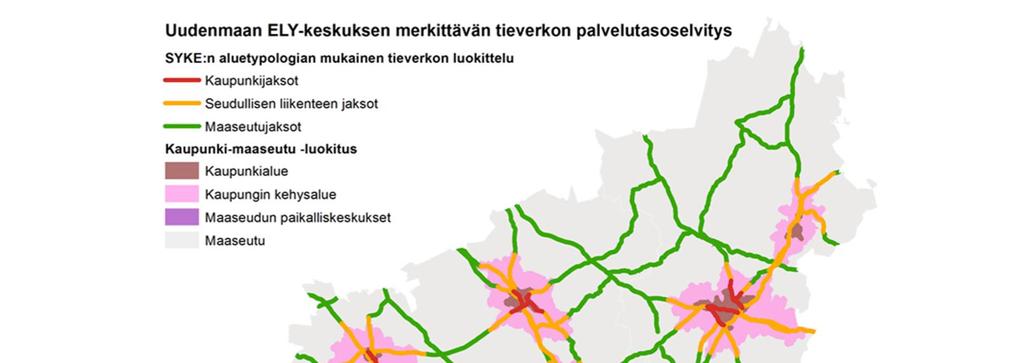 seudullisen liikenteen jaksoilla ja maaseutujaksoilla.