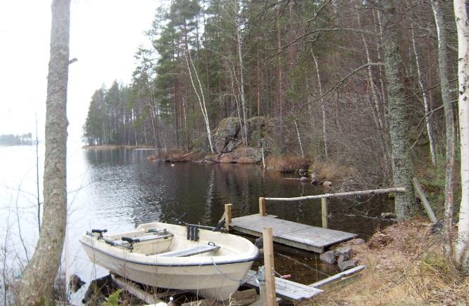 rantasauna, mökki ja ulkorakennuksia.