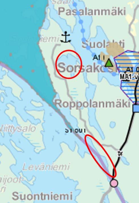 Tulilahden ja Säyneislammen osalta 8 Kuvat: Vasemmalla on ote Pohjois-Savon maakuntakaavasta (YM 7.12.2011), johon suunnittelualueet merkitty punaisella.